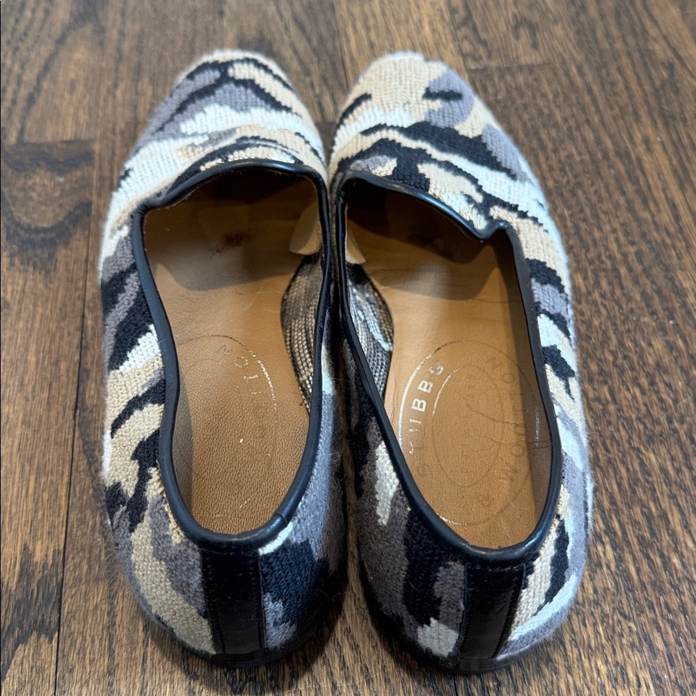 Stubs & Wootton Camo grey and tan Needlepoint Slipper neutral with black - Picture 3 of 7